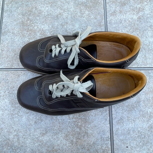 Hermes Quick Brown Leather trainers sneakers 43
